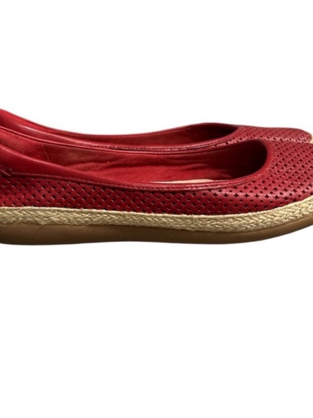 Clark’s Collection Danelly Adira Women’s Red Perforated Slip-On Espadrille Flats - Picture 7 of 9